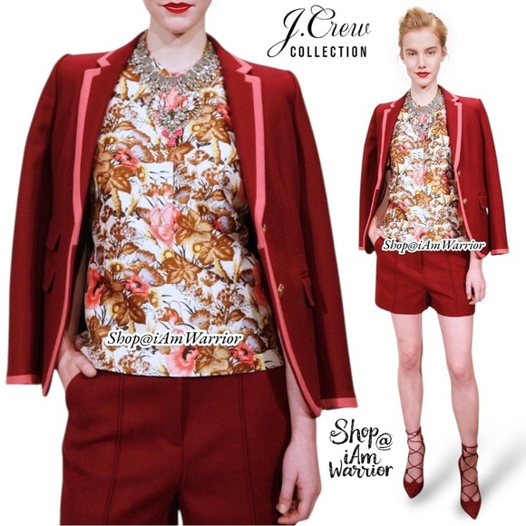 J.Crew Collection NWT silk blend poppy gold leaf print luxe top *shop@ - Picture 5 of 15